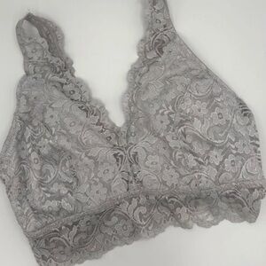 Smart & Sexy Signature Lace Bralette Gray XL sheer